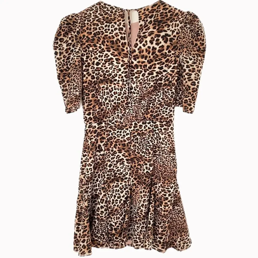 Sugar Lips Leopard Print Fit and Flare Dress Sz XS - Picture 2 of 6
